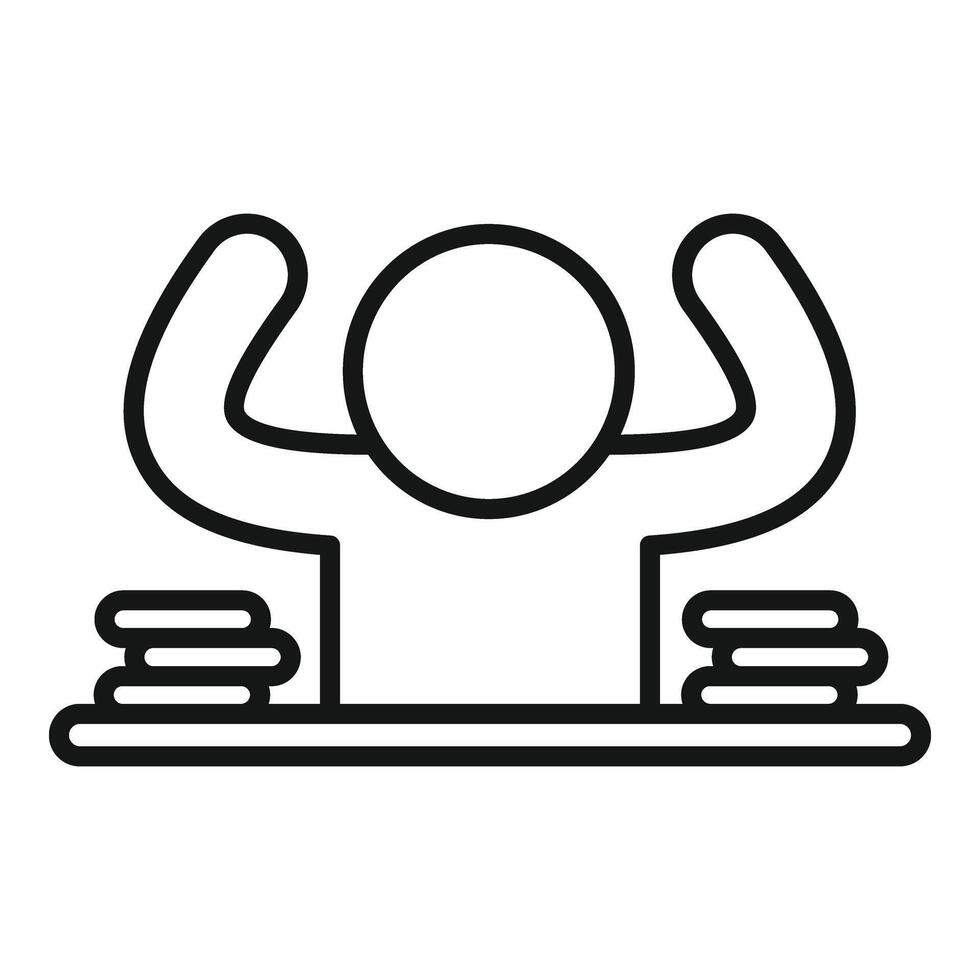 Day office desk icon outline vector. Work ready active vector