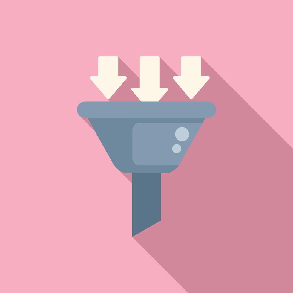 Filter funnel commerce icon flat vector. Mobile target vector