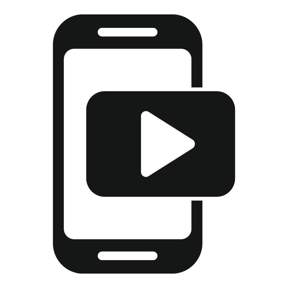 Play video marketing icon simple vector. Phone use control vector