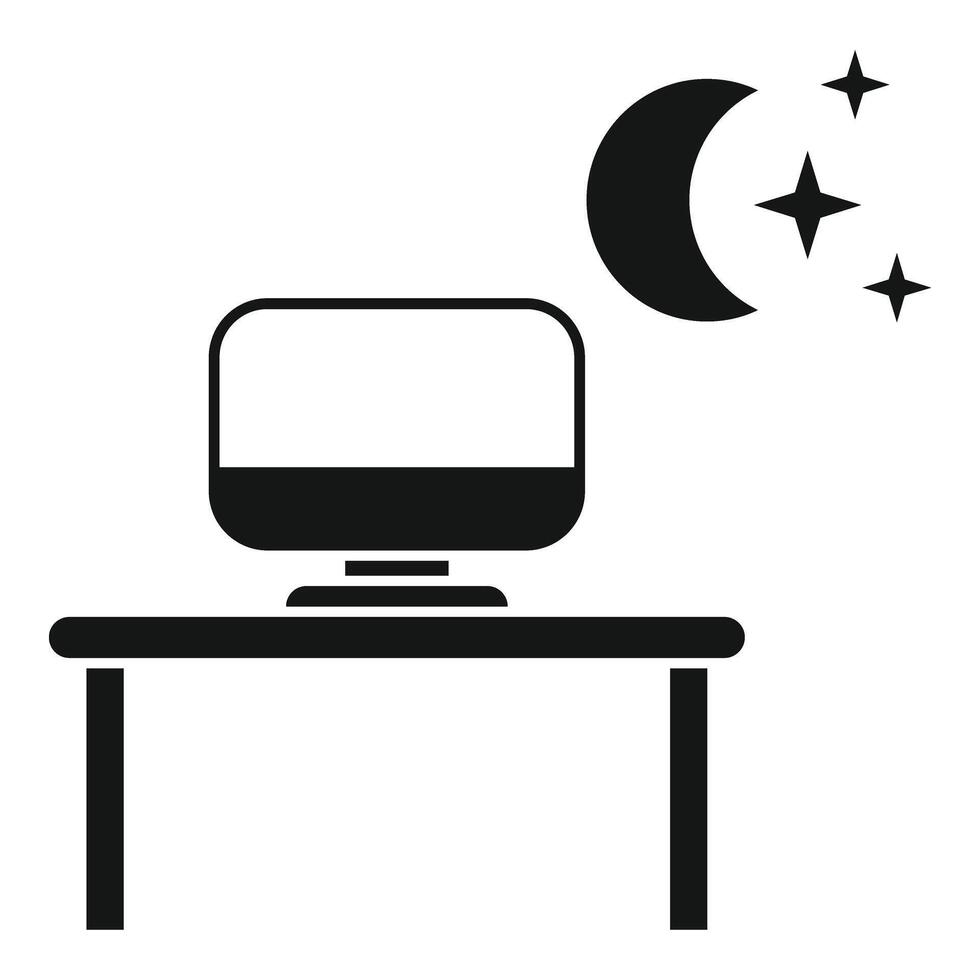 cambio noche trabajo plan icono sencillo vector. tarde ocupado trabajo vector