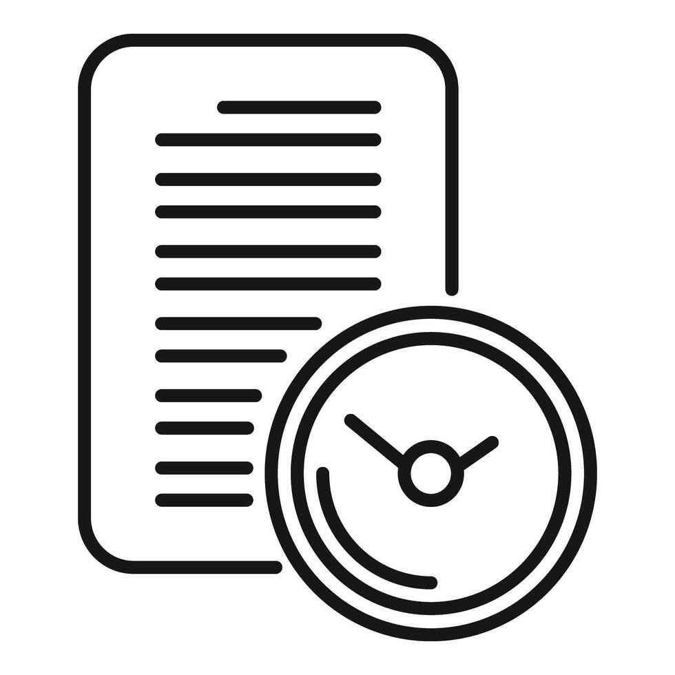 Urgent document icon outline vector. Late work online vector