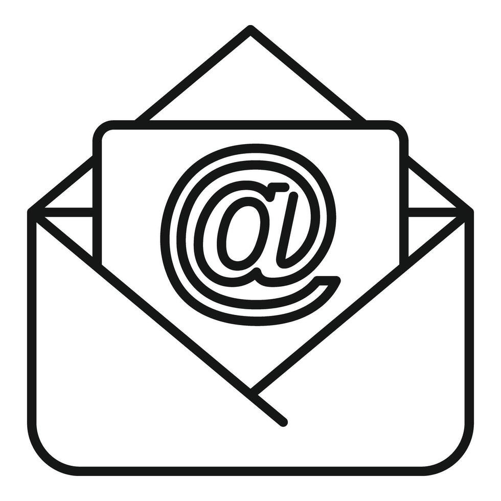 Mail seo response icon outline vector. Universal global seo vector