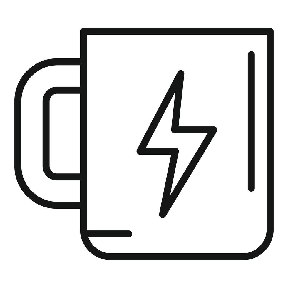 Big energy mug icon outline vector. Late work vector