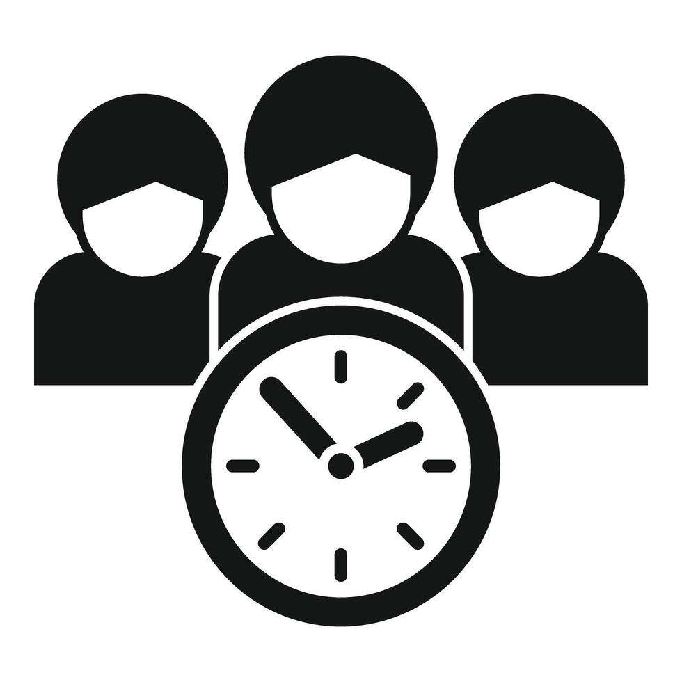 Period work late group icon simple vector. Business busy vector