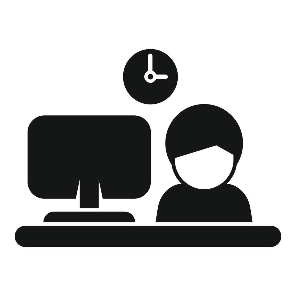 Active late work icon simple vector. Night time vector