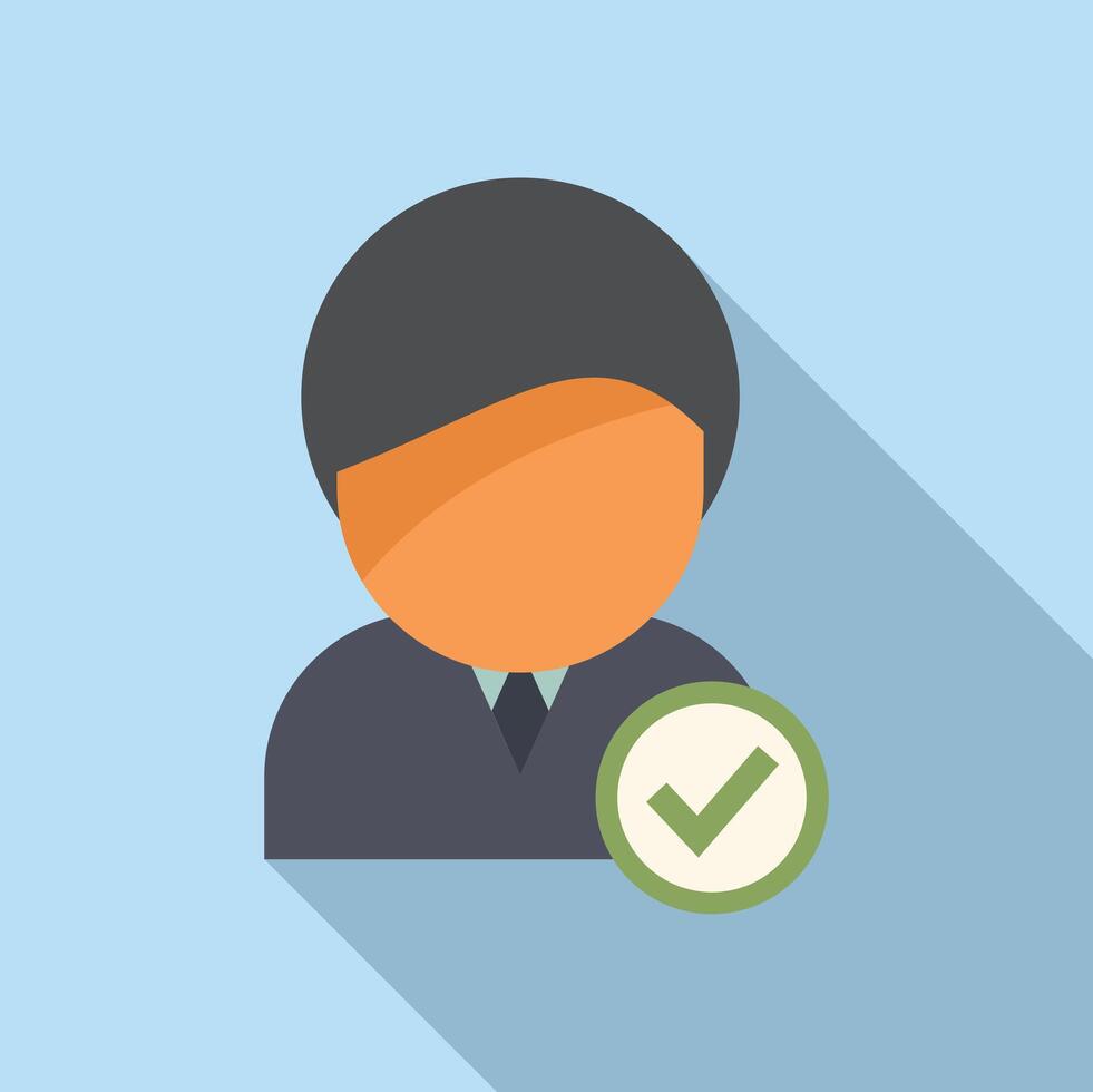 Approved candidate manager icon flat vector. New online business vector