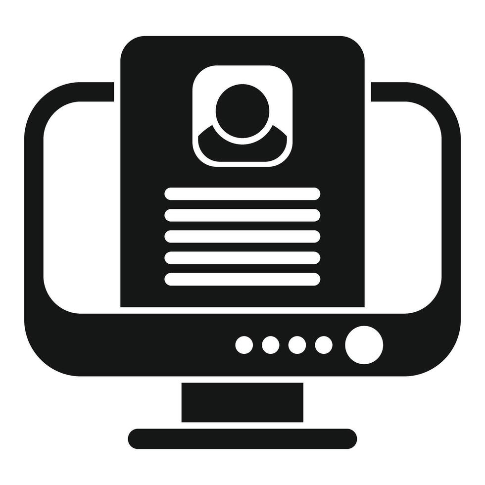 Online service documents icon simple vector. Take head cv vector