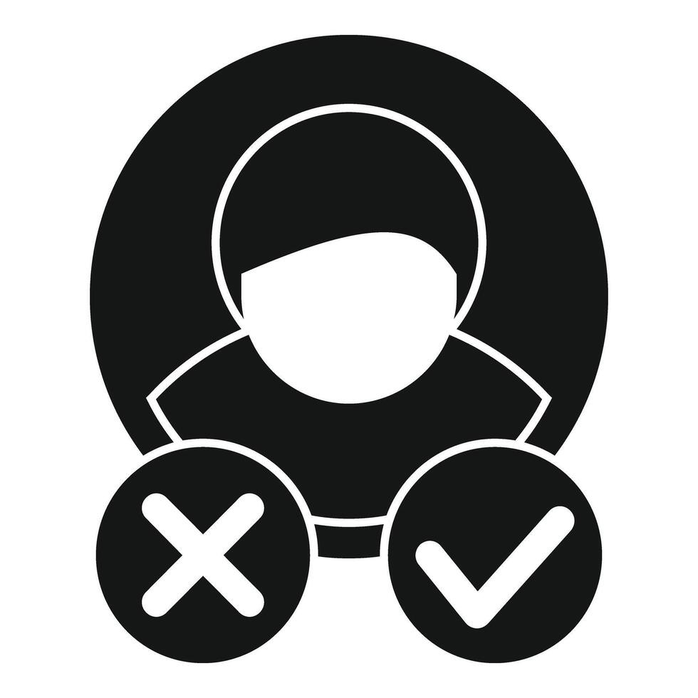 Approved or not candidate icon simple vector. Job career vector