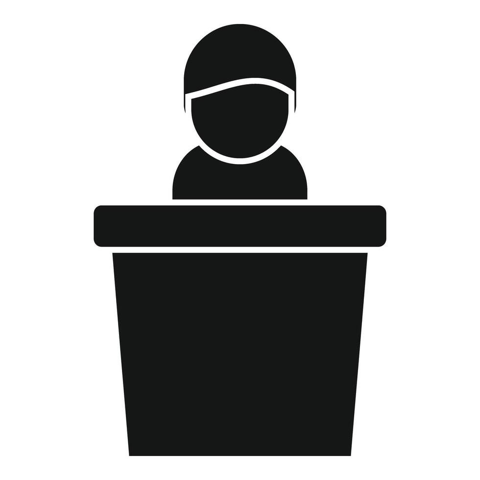Candidate speaker icon simple vector. New business manager vector