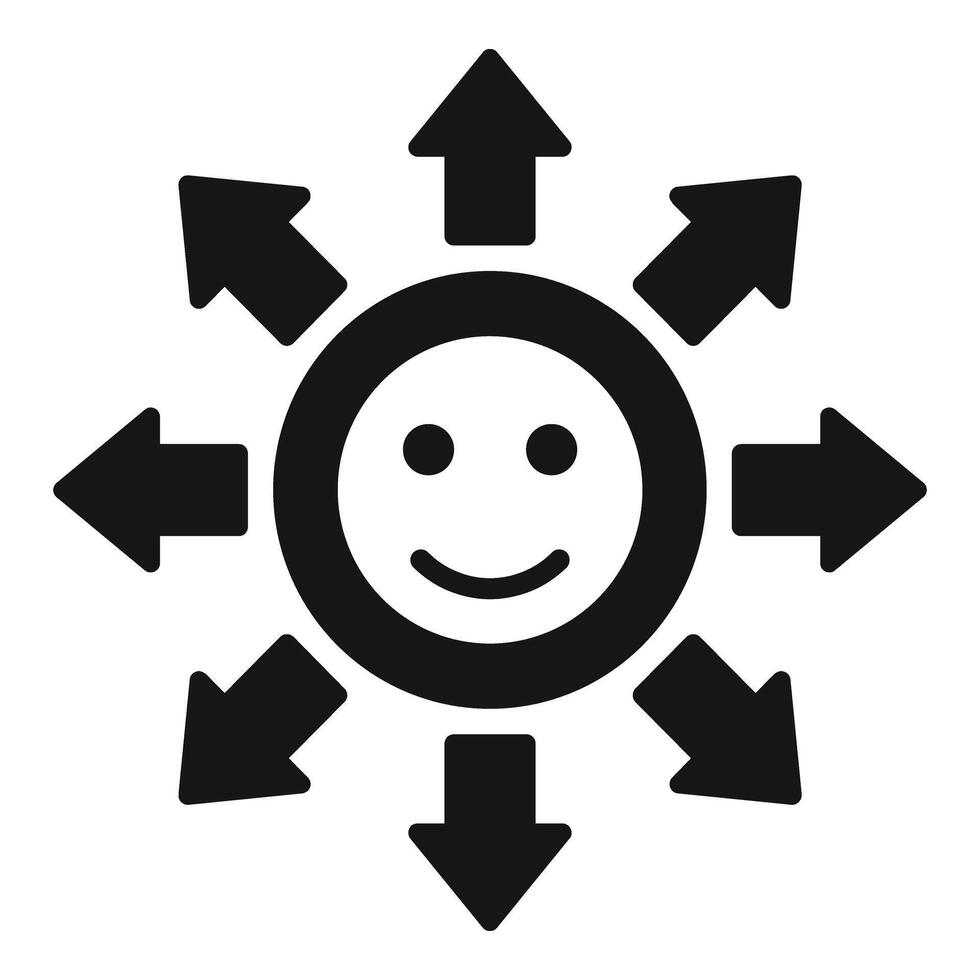 Happy arrow choice icon simple vector. Brain diagram vector