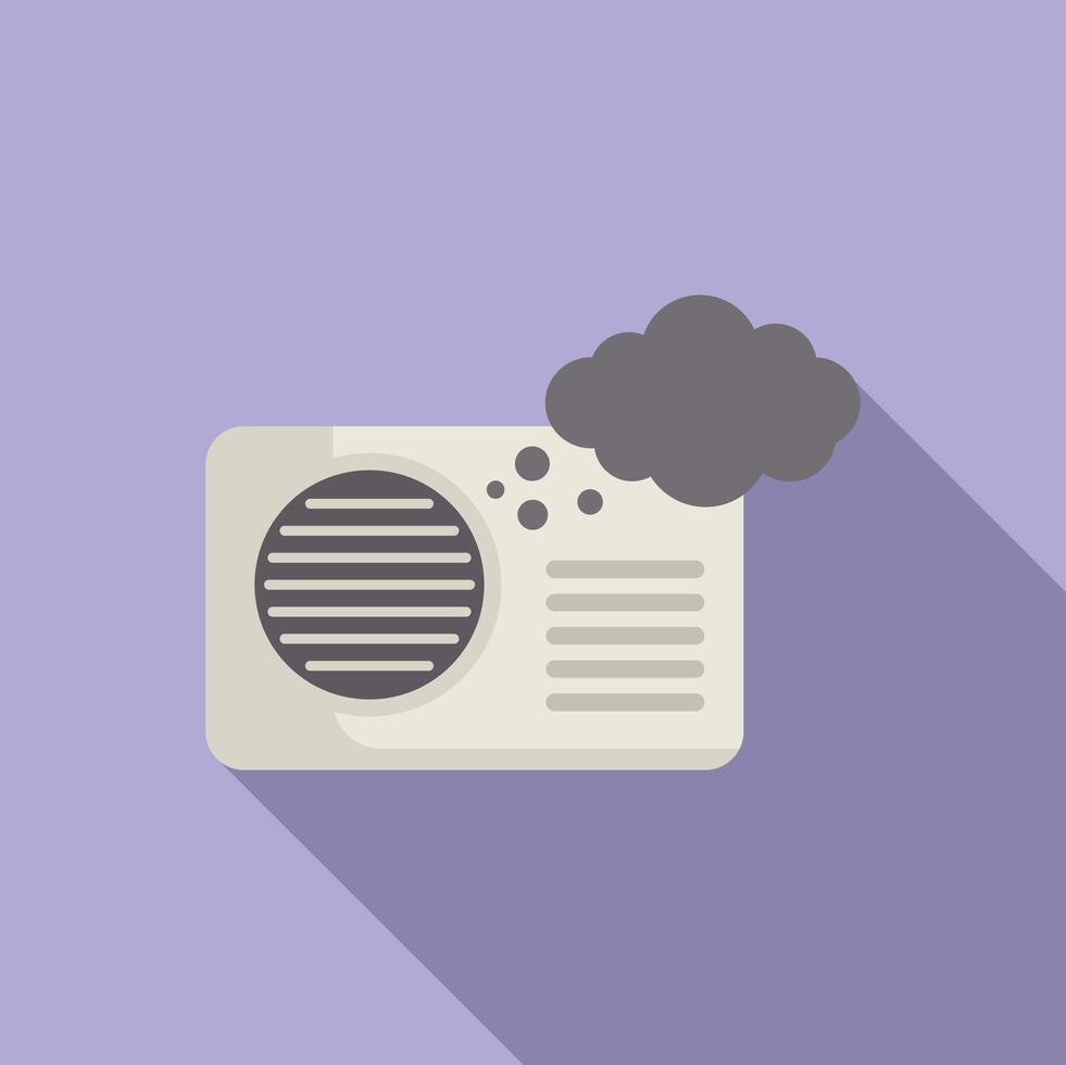 Smoked air conditioner icon flat vector. Device unit vector