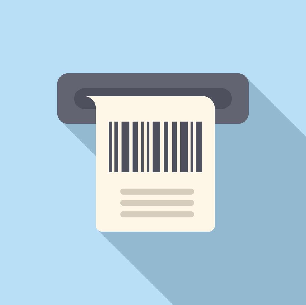 Bar code ticket icon flat vector. Scan receipt vector