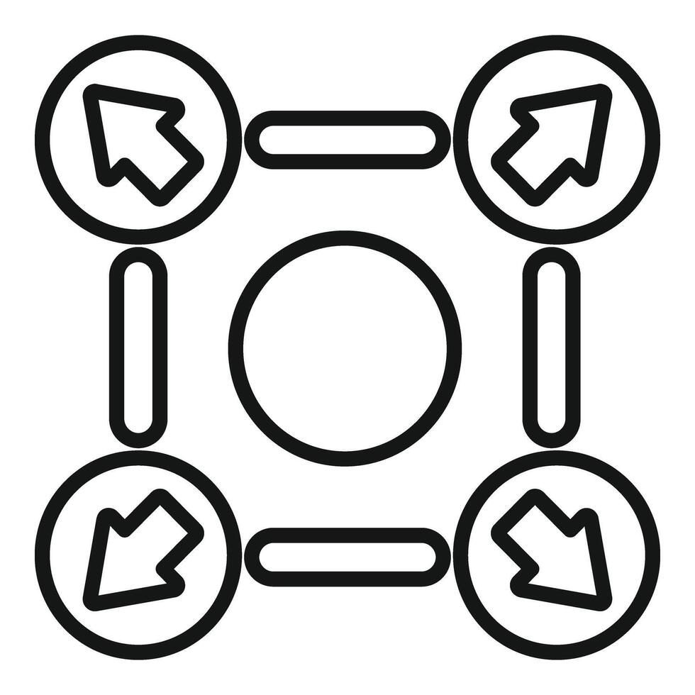 Ambiguity square icon outline vector. Business choice vector