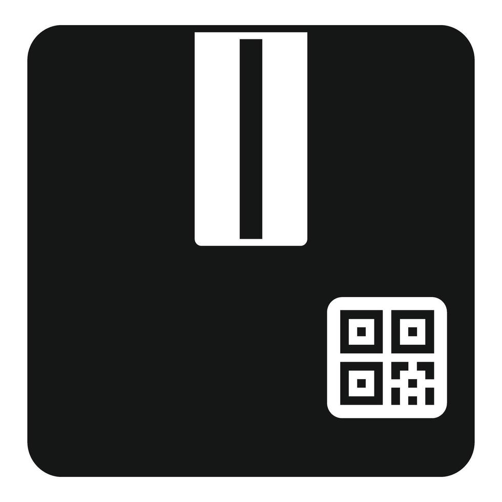 Parcel scan bar code icon simple vector. Sign pay cell vector