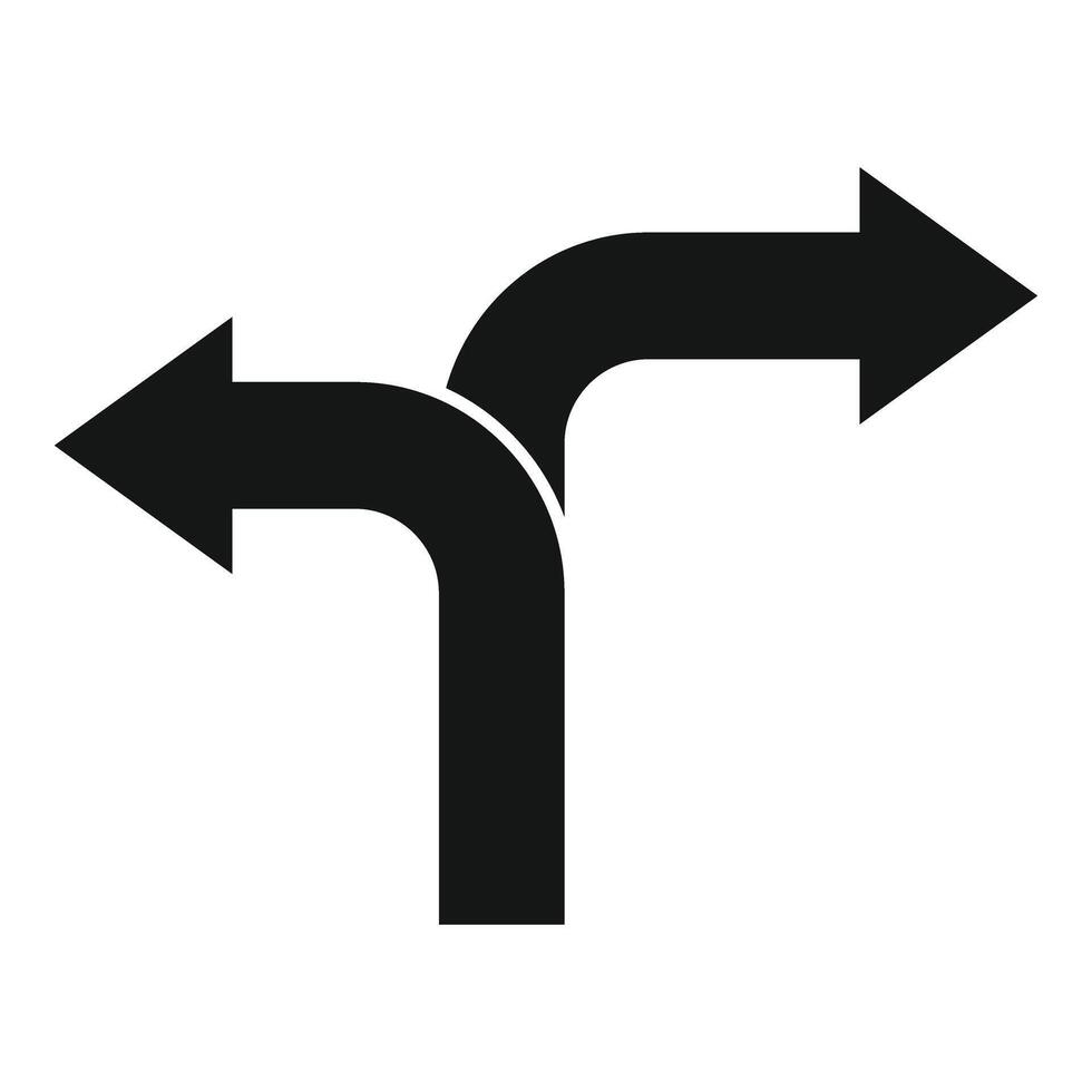 Choice road icon simple vector. Business ambiguity vector