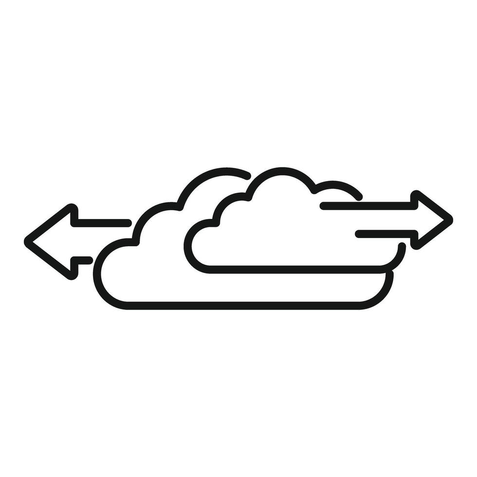 Cloud data ambiguity icon outline vector. Thinking choice vector