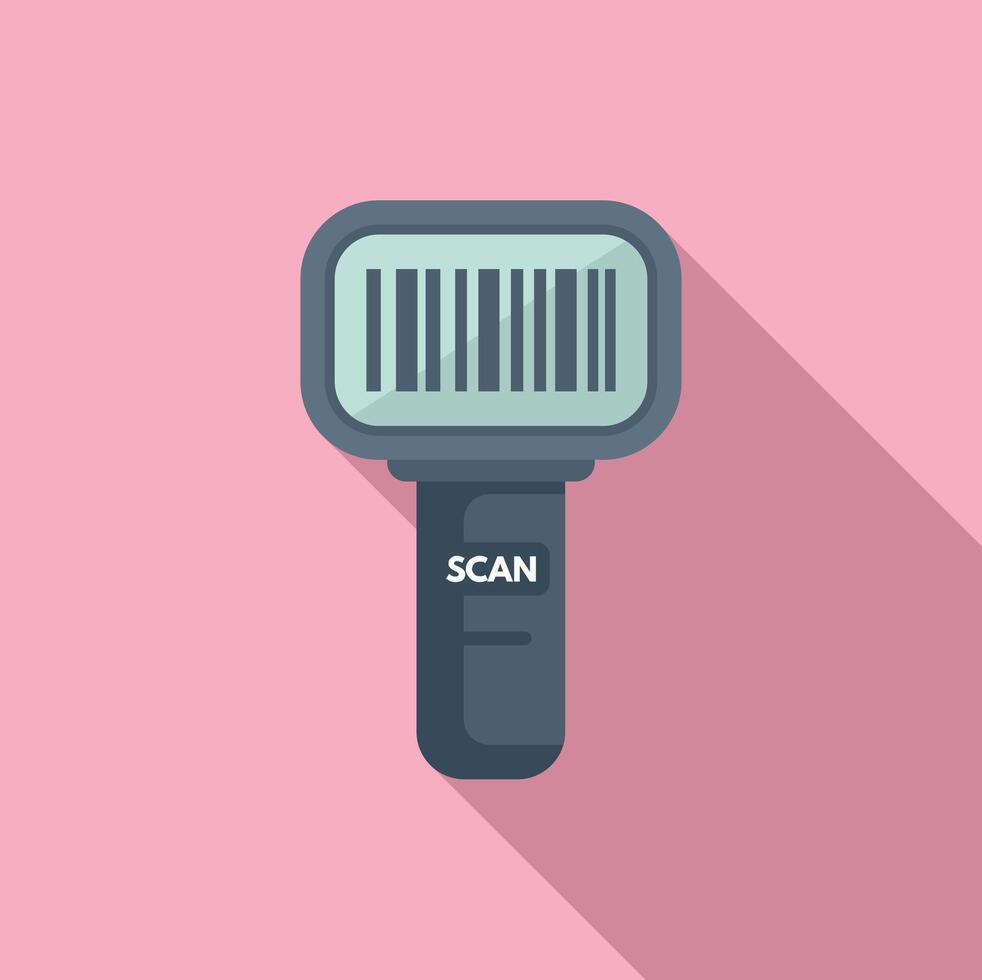 Scanner device icon flat vector. Connection sign scan vector