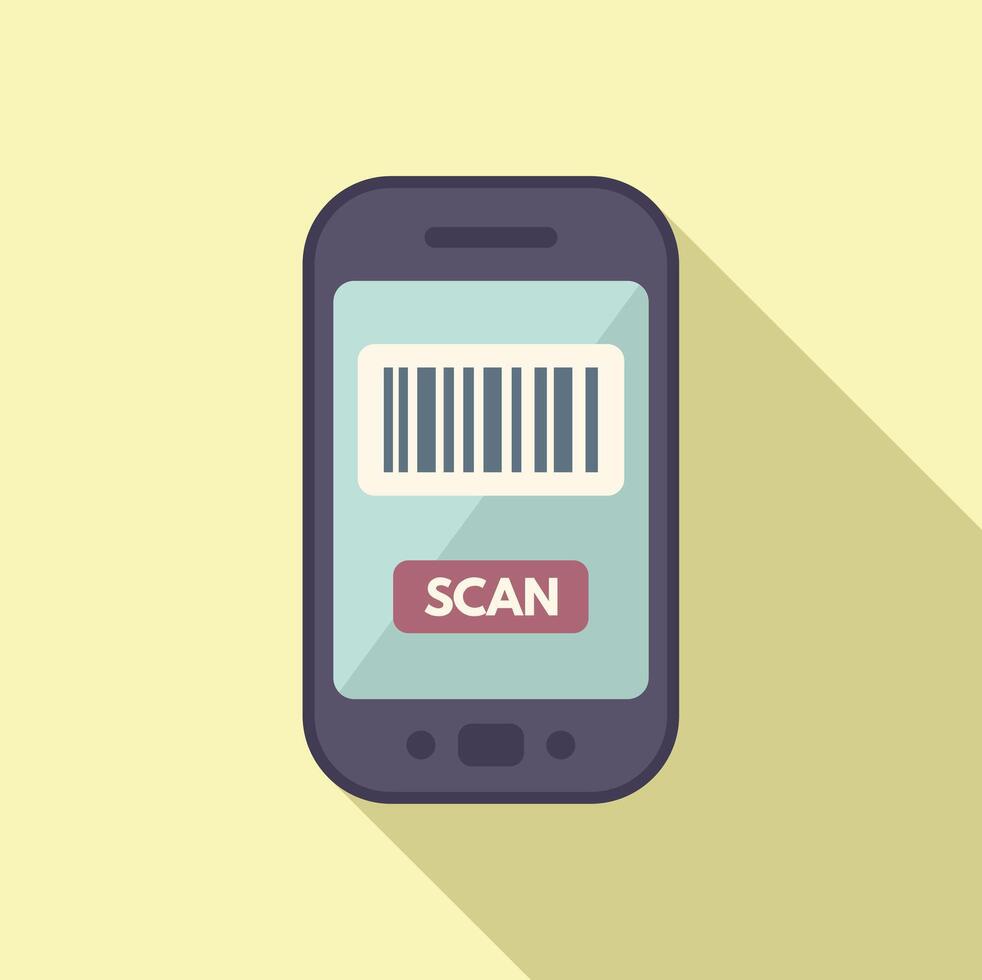 Scan bar code icon flat vector. Ticket pay label vector