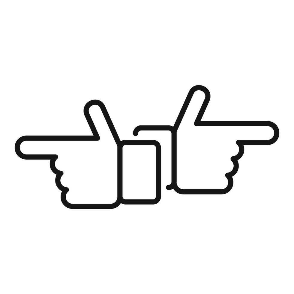 Choice direction of index icon outline vector. Square report vector