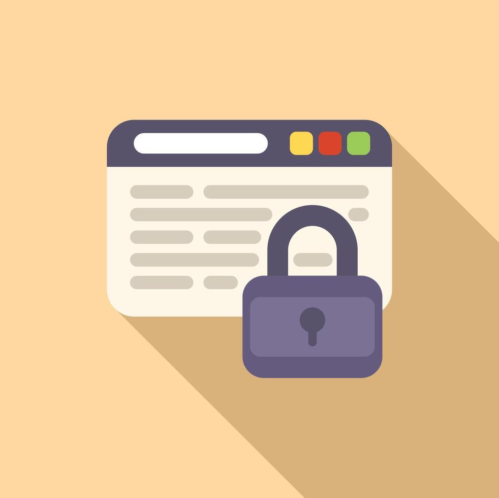 Access process icon flat vector. Fire laptop private vector