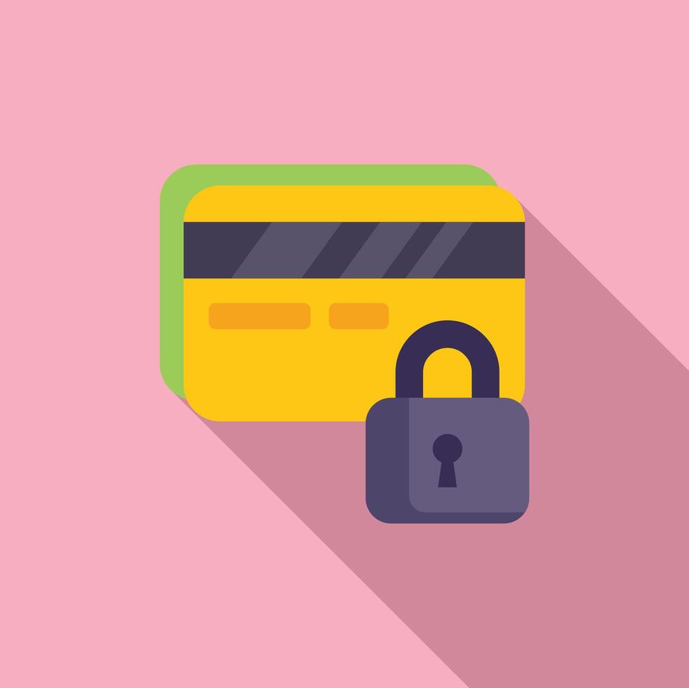 crédito tarjeta bloquear icono plano vector. documento proteger vector