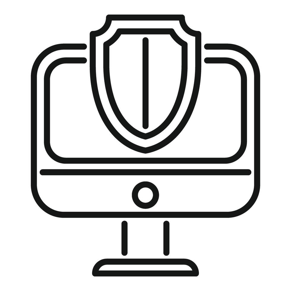 Access process pc icon outline vector. Monitor data vector