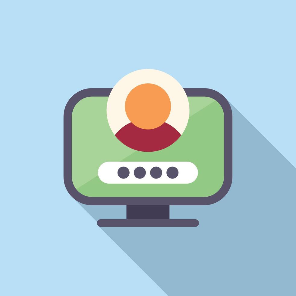 Password access data icon flat vector. Personal computer vector