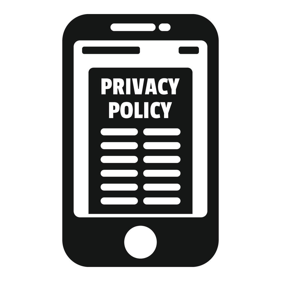 Phone privacy policy icon simple vector. Company use vector