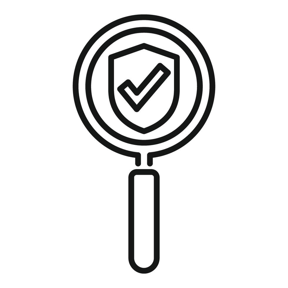 Search secured data icon outline vector. Privacy policy vector
