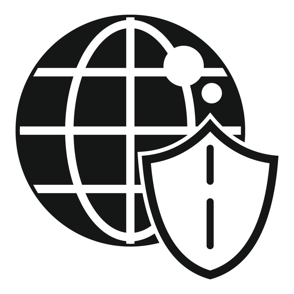 Global secured data icon simple vector. Privacy policy vector