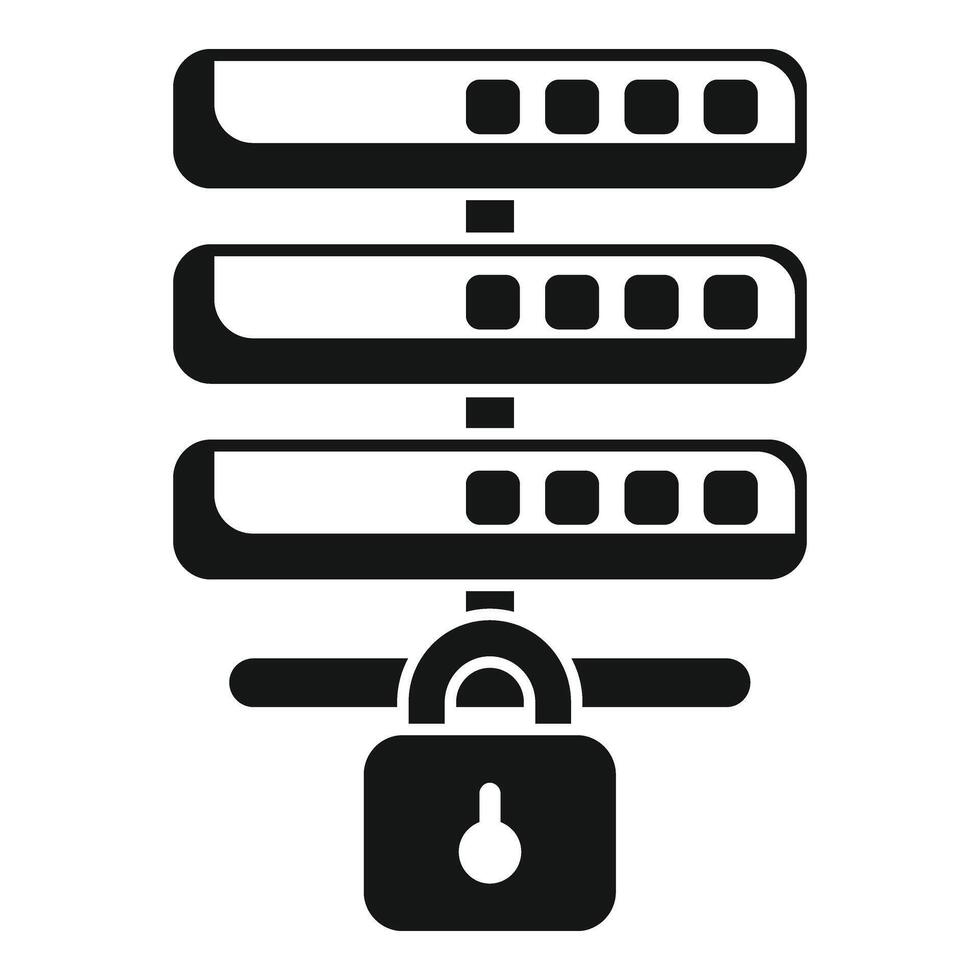 Lock server data icon simple vector. Privacy policy vector