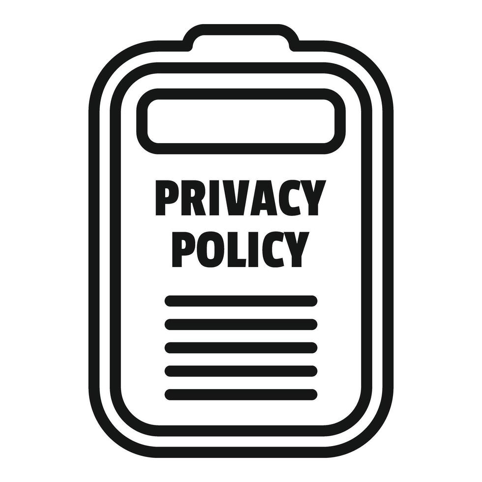 Privacy policy use icon outline vector. Private online paper vector