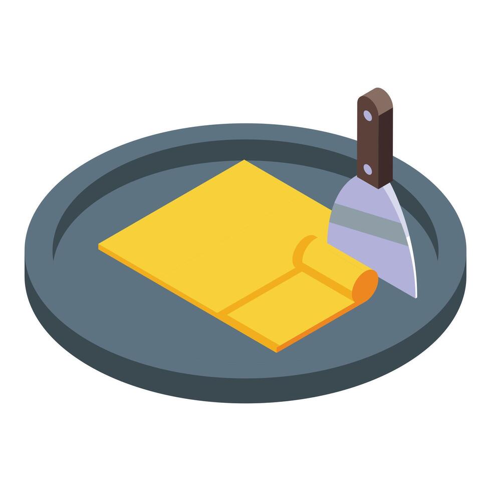 Rolled food icon isometric vector. Stir fried meal vector