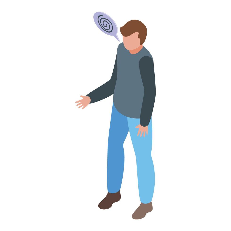 Tell argument icon isometric vector. Stress conversation vector