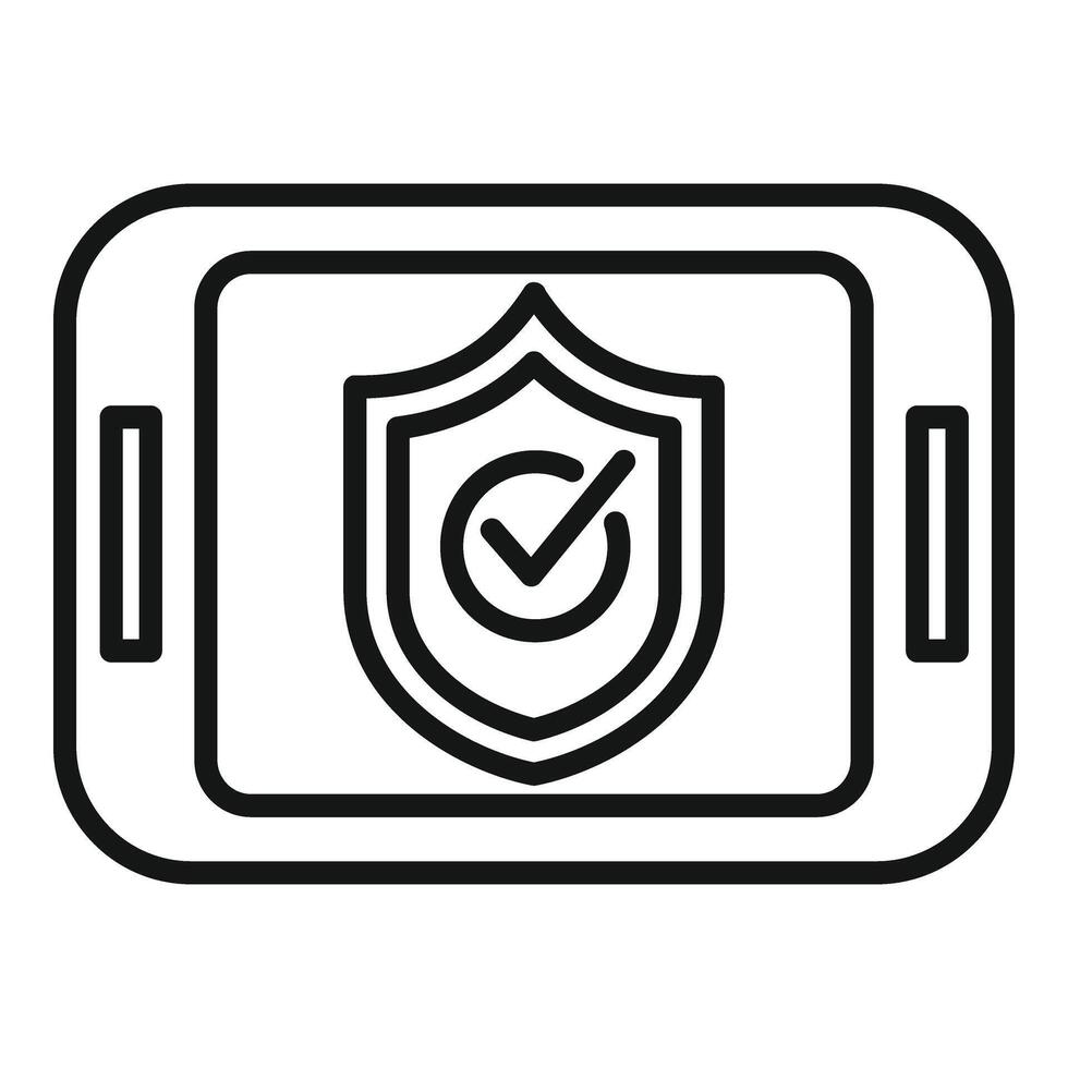 Approved secured data icon outline vector. Key online paper vector