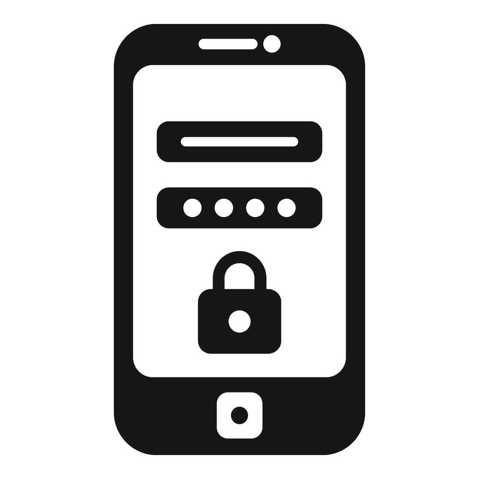 Phone password icon simple vector. Privacy policy vector