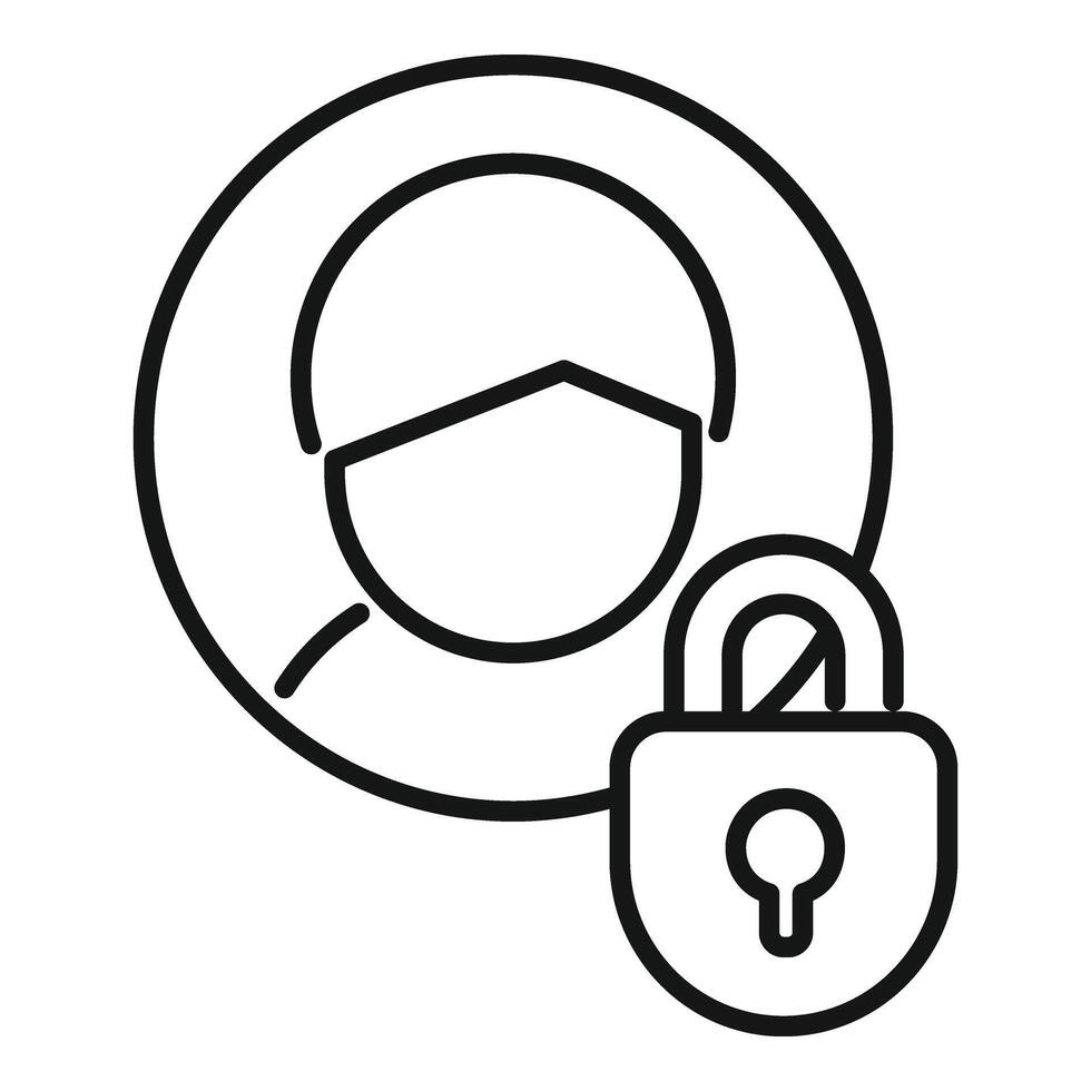 Privacy data avatar icon outline vector. Data secure vector