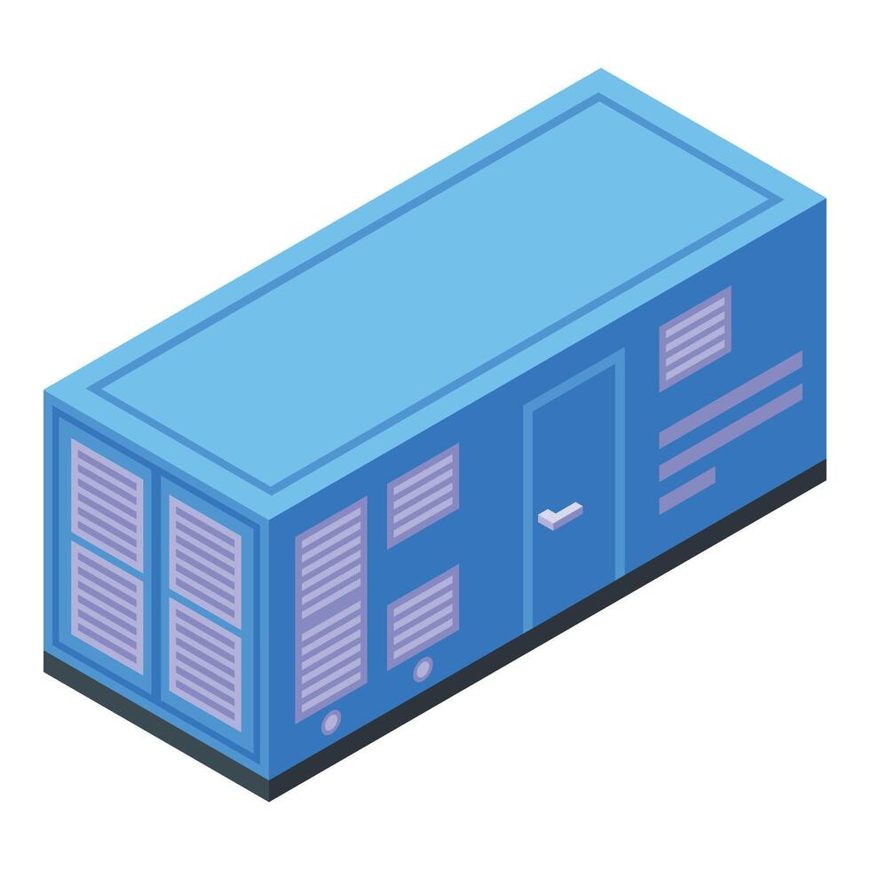 Blue bio energy icon isometric vector. Storage station vector