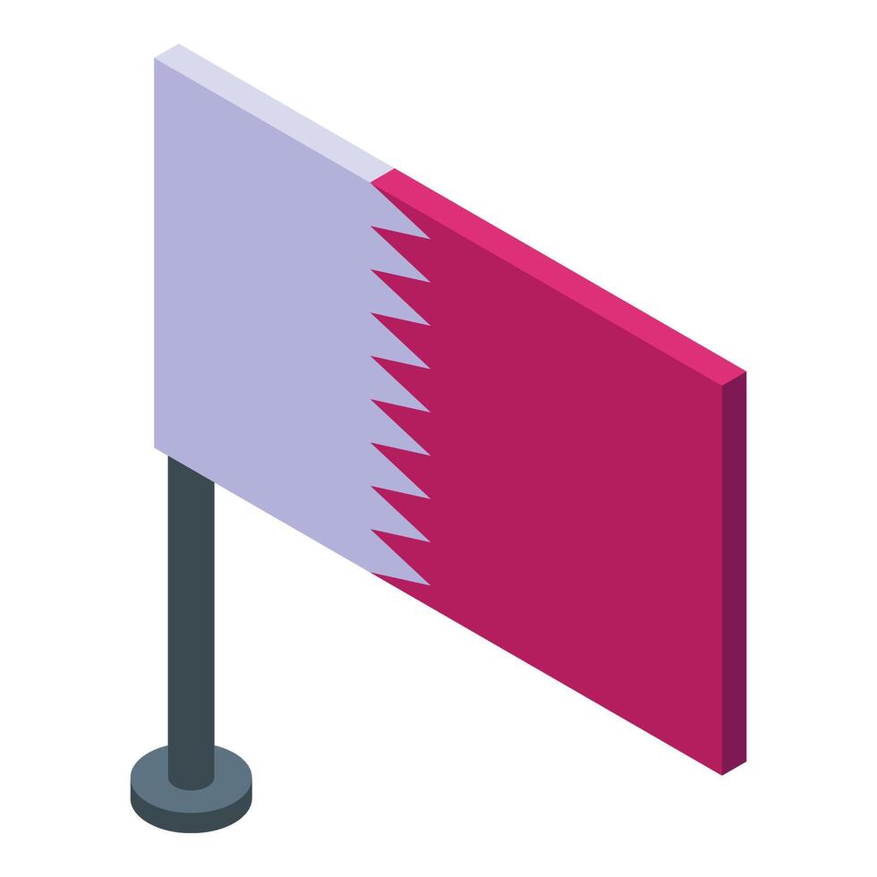 Qatar flag icon isometric vector. Notable crowd arena vector