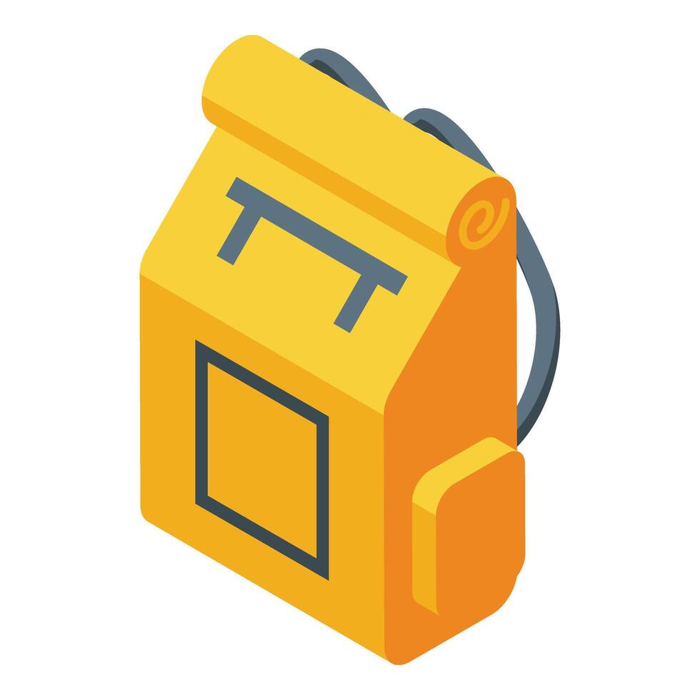 Backpack rucksack icon isometric vector. Courier sack vector