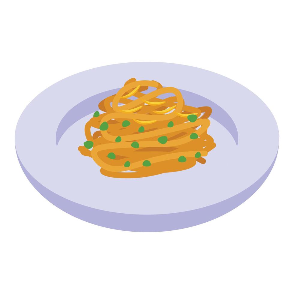 Pesto with pasta icon isometric vector. Salt cook vector