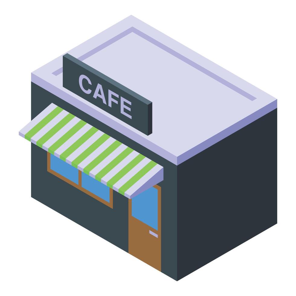 Cafe street shop icon isometric vector. Fast food building vector