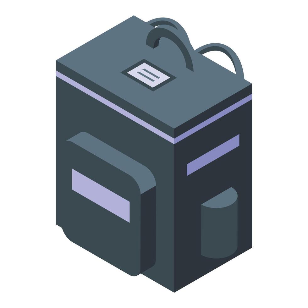 Urban courier backpack icon isometric vector. Courier shop vector