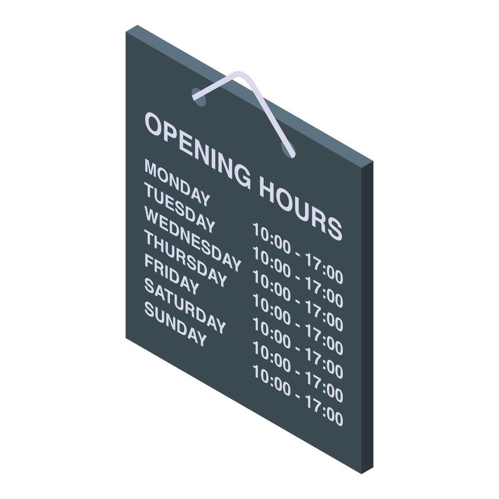Opening hours mall icon isometric vector. Anytime working vector