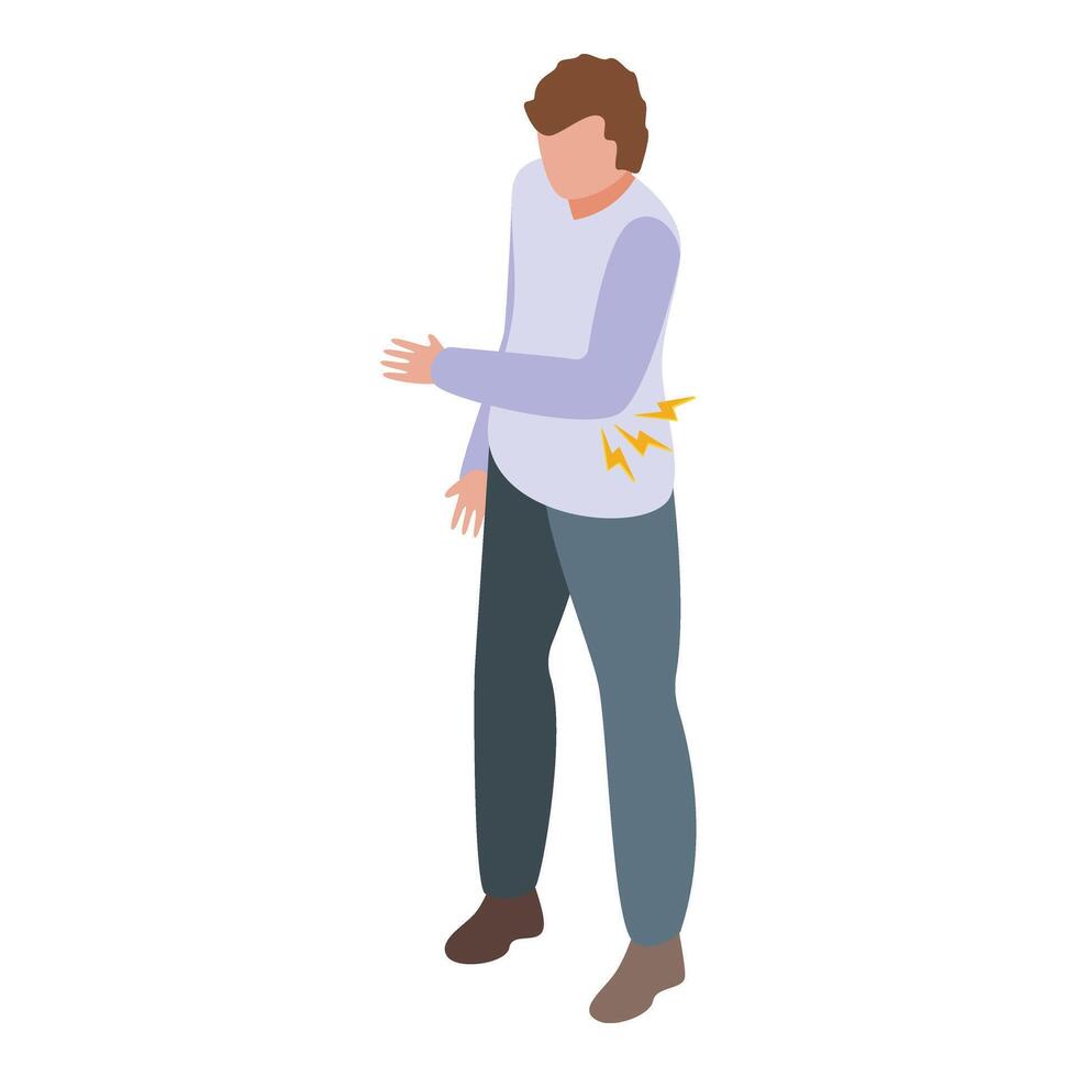 Body person problem icon isometric vector. Woke spasm vector