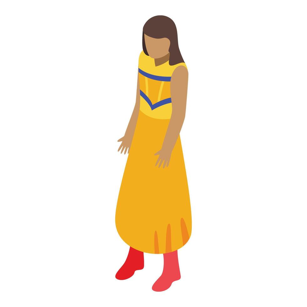 Royal princess icon isometric vector. Young lady vector