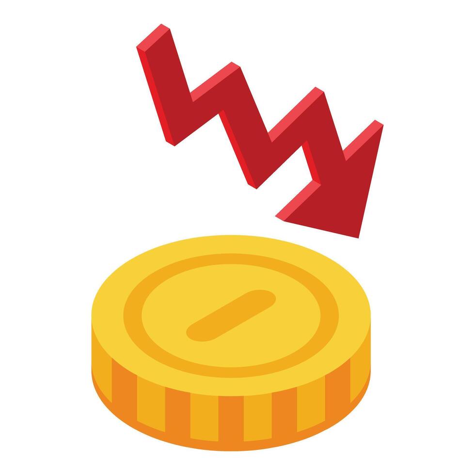 Low money inflation icon isometric vector. Global finance vector