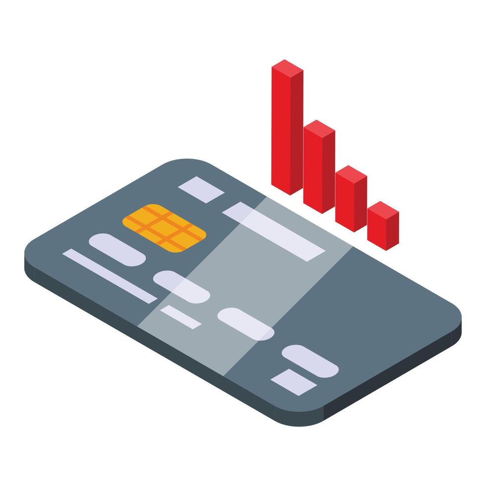 Bank credit card icon isometric vector. Surge crisis vector