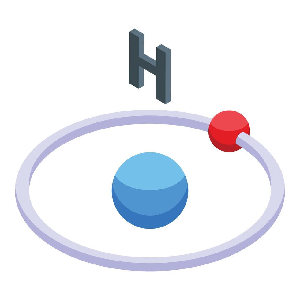 Hydrogen molecule icon isometric vector. Process h2 vector