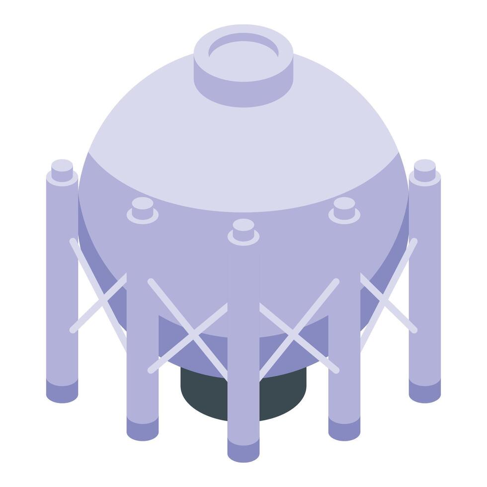 Hydrogen tank icon isometric vector. Storing fueling vector